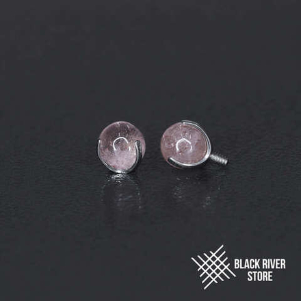 Ball 3-Prongs 4мм Strawberry Quartz