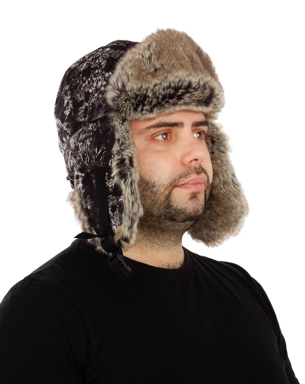 Шапка-ушанка (алова, серый шельф)