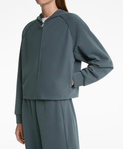 Oysho Куртка с капюшоном, антрацитовый/голубой