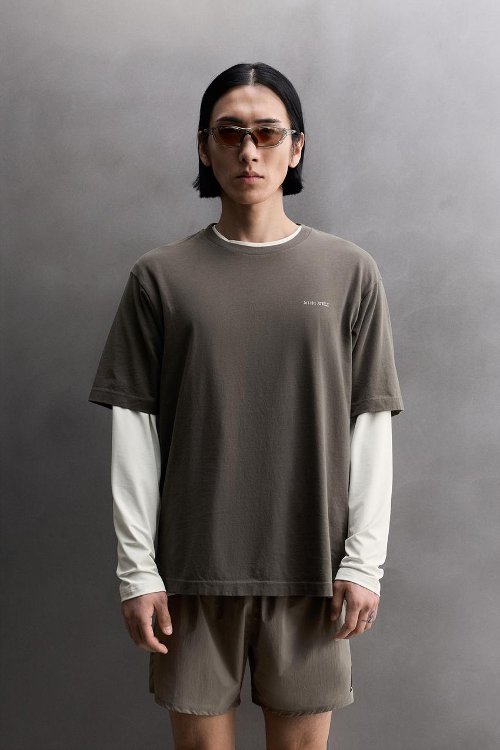 ZARA ФУТБОЛКА RUNNING SEÚL, ЗЕЛЕНЫЙ/СЕРЫЙ