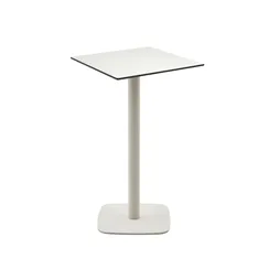 Высокий садовый столик Dina белый на белом металлическом основании 60 x 60 x 96 см