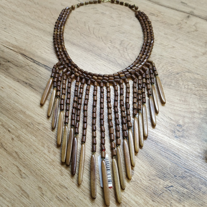 Колье Римлянка, 19 подвесов, дерево, цвет коричневый, 48 см