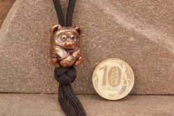 Бусина на темляк Мишка от мастерской Крымская бронза