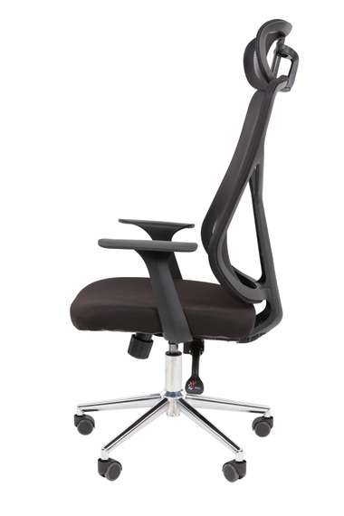 Офисное кресло Chairman CH588 с подголовником черный пластик, черный