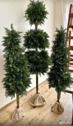 Искусственная Туя 3 шара на ножке (Литая хвоя) 210 см