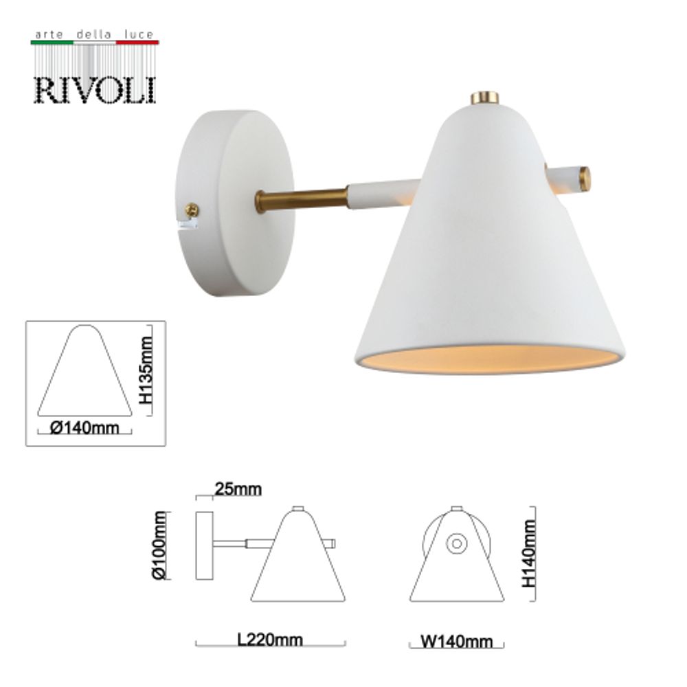 Бра светильник Rivoli Chelsea 3141-401 настенный 1 х Е14 40 Вт модерн