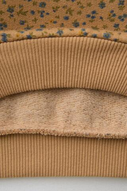 ZARA ТОЛСТОВКА С ЦВЕТОЧНЫМ ПРИНТОМ И КРУЖЕВНЫМ КАРМАНОМ, ОХРА