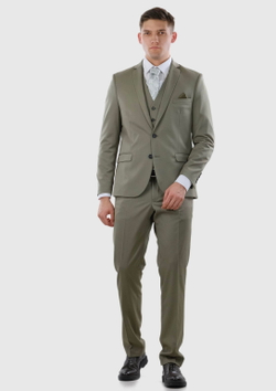 Мужской костюм тройка (хаки) А102