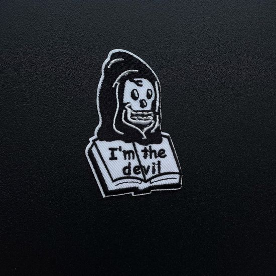 Нашивка термоаппликация на одежду и  на рюкзак. I am Devil. Скелет