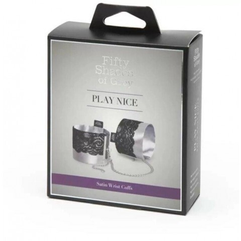 Наручники атласные с кружевом Shades-of-Grey Play Nice