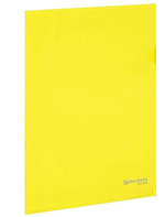 Папка-уголок А4 0,10мм желтая (BRAUBERG)