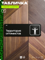 Табличка Территория оптимистов, шуточная прикольная табличка на дверь и стену черная, для офиса и дома, серия COSMO FUN, 30х10 см, Айдентика Технолоджи