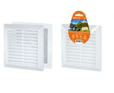 Решетка разъемная с москитной сеткой, наклонные жалюзи, 175х175 TDM