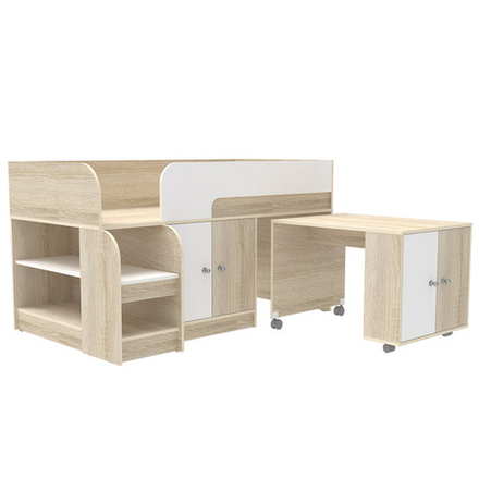 Кровать-чердак КарИВи Астра 9, 8 Дуб Сонома Белый