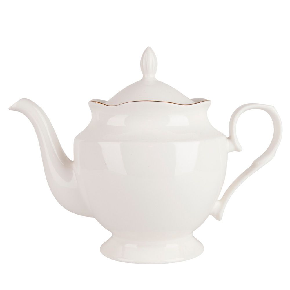 Чайник " " v=1300мл с золотой окантовкой (фарфор) (подарочная упаковка)