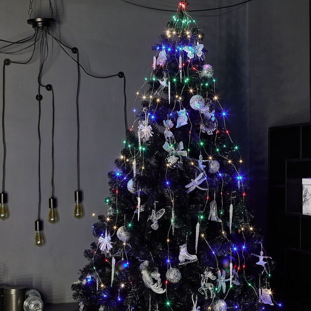 ULD-E0120-120-STA MULTI IP44 Гирлянда светодиодная Лучи росы. 1.2м. 10 нитей. 120 светодиодов. Разноцветный свет. Провод прозрачный. ТМ Uniel