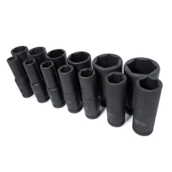 Набор головок ударных глубоких13пр.,1/2''(10, 12-15, 17, 19, 21, 22, 24, 27, 30, 32мм), на пластиковом держателе RockForce##Rock FORCE RF-4137MPB