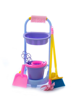 Игровой набор Золушка №4 (щетка, совок. выбивалка, ведро, швабра, тележка, салфетка) (Совтехcтром)