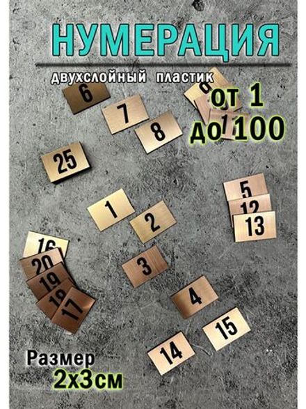 Нумерация гардеробная 1-100