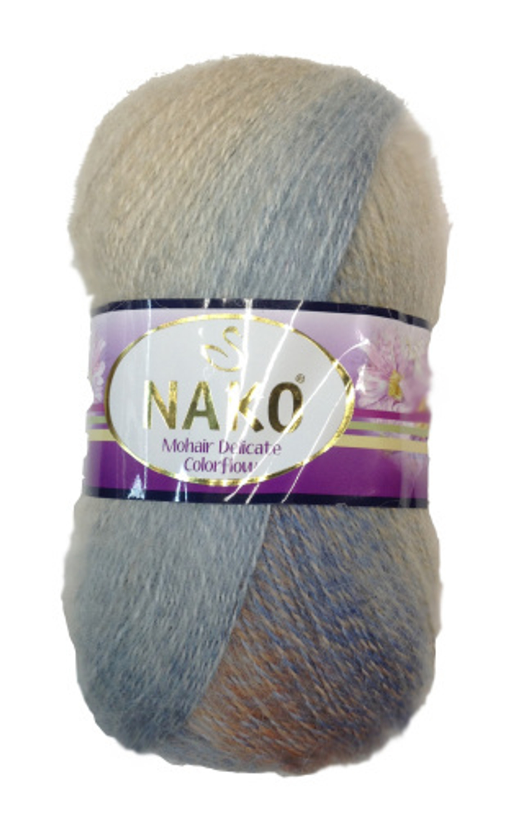 Пряжа Mohair Delicate Color Flow, 100г, 500м, 85%акрил, 10%шерсть, 5%мохер (цена за 1шт)