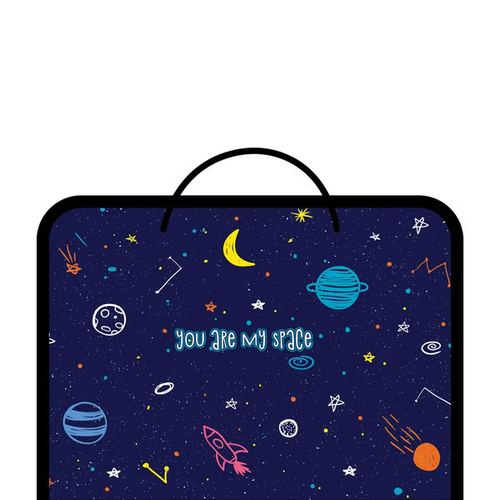 Папка для труда А4 с вкладышем молния вокруг/ручки ткань/пластик "Звездное небо" ПЧЕЛКА ПТР-6