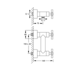 Steinberg Серия 250 Смеситель однорычажный для душа 1/2“ с 90° керамическими вентилями, с защитой от обратного потока, хром 250 1200