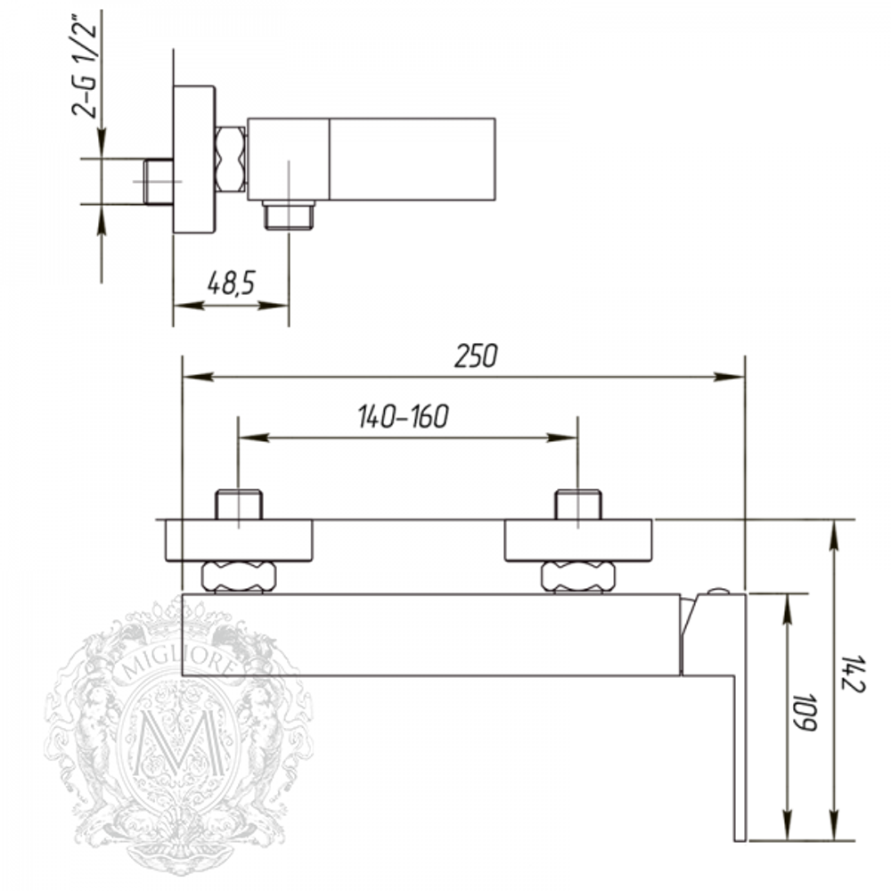 Смеситель для душа Migliore Kvant ML.KVT-2739 схема