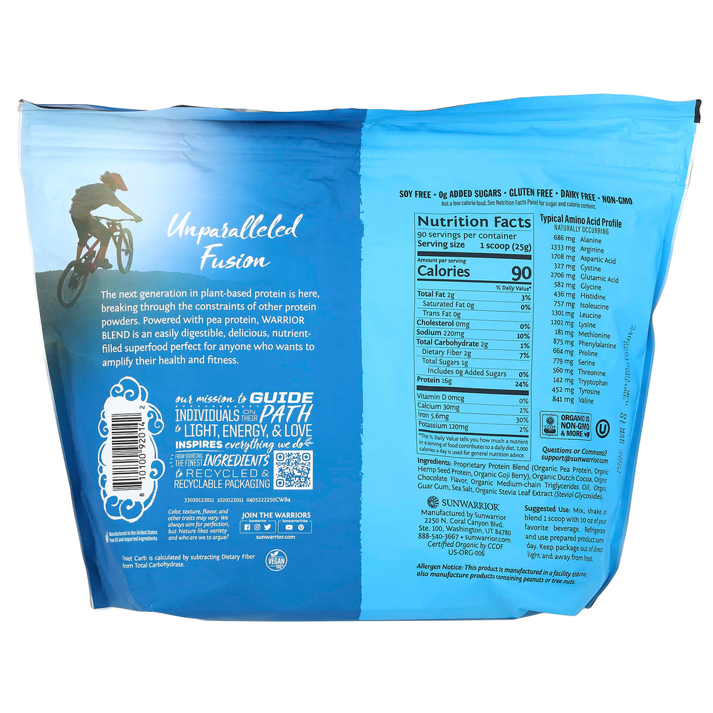 Sunwarrior, Warrior Blend, протеин, шоколад, 2,25 кг (4,96 фунта)