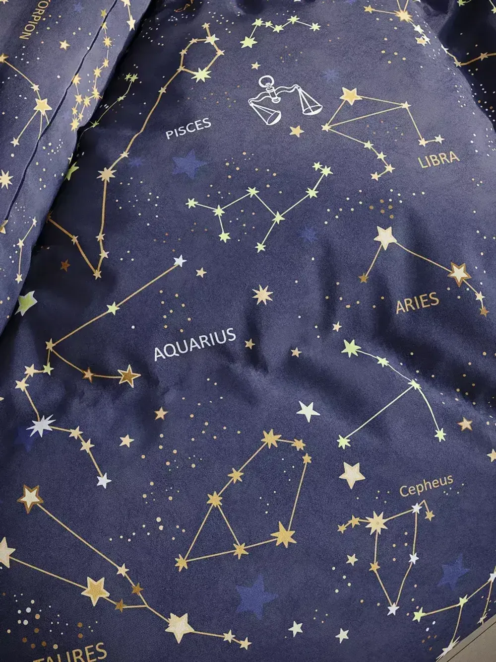 Наволочка комплект 2шт поплин Сказка "Созвездия" 45х45 см на молнии