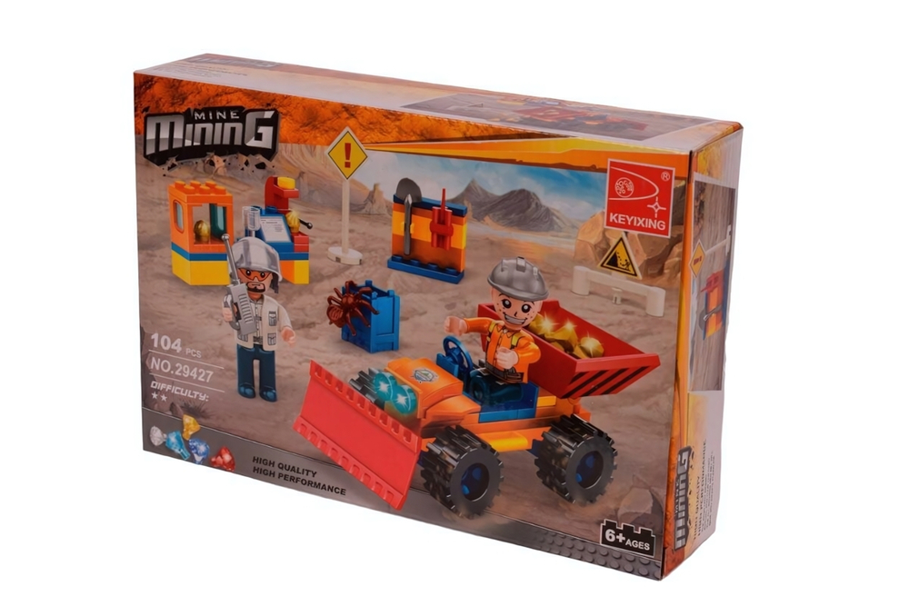 Конструктор блочный Аусини Добыча полезных ископаемых 104дет., коробка 29427