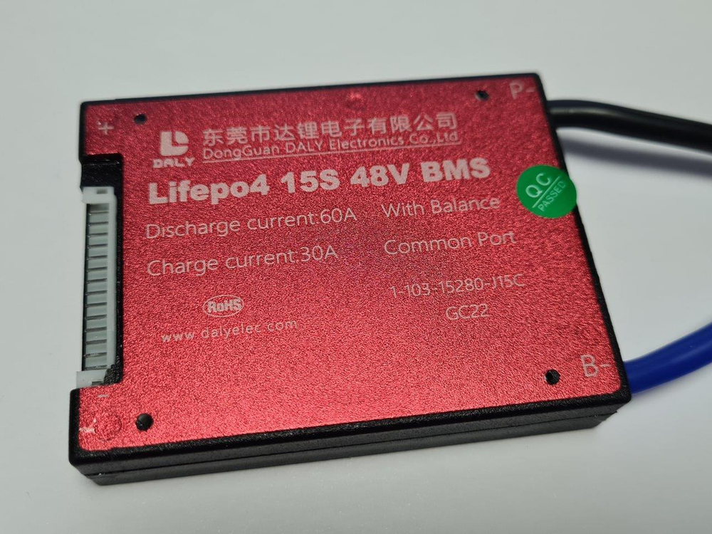 Плата контроля BMS LiFePO4 15S 48V 60A