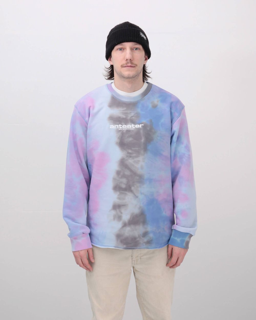 Толстовка Anteater Hoodlong Tie Dye Голубая