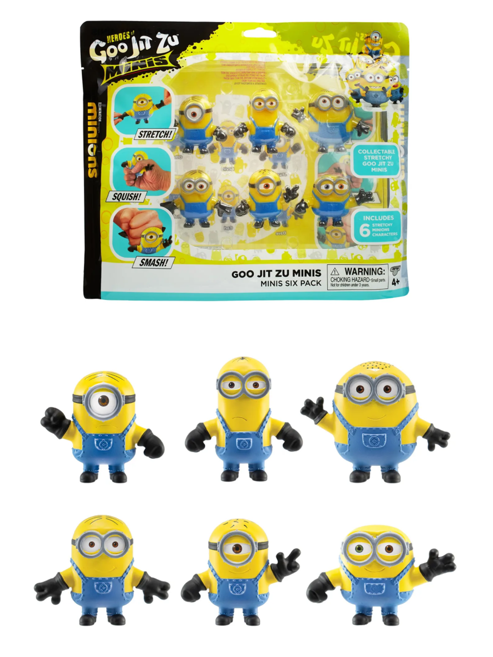 Набор из 6 тянущихся мини фигурок Миньоны GooJitZu 41952