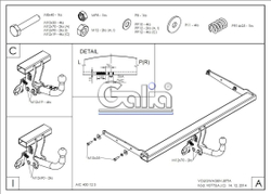 Оцинкованный фаркоп на Volkswagen Jetta 2010-2019 (без электрики), Galia V077C