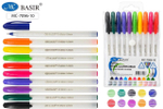 Набор ручек масл. 10цв. 1мм. белый корпус (Basir)