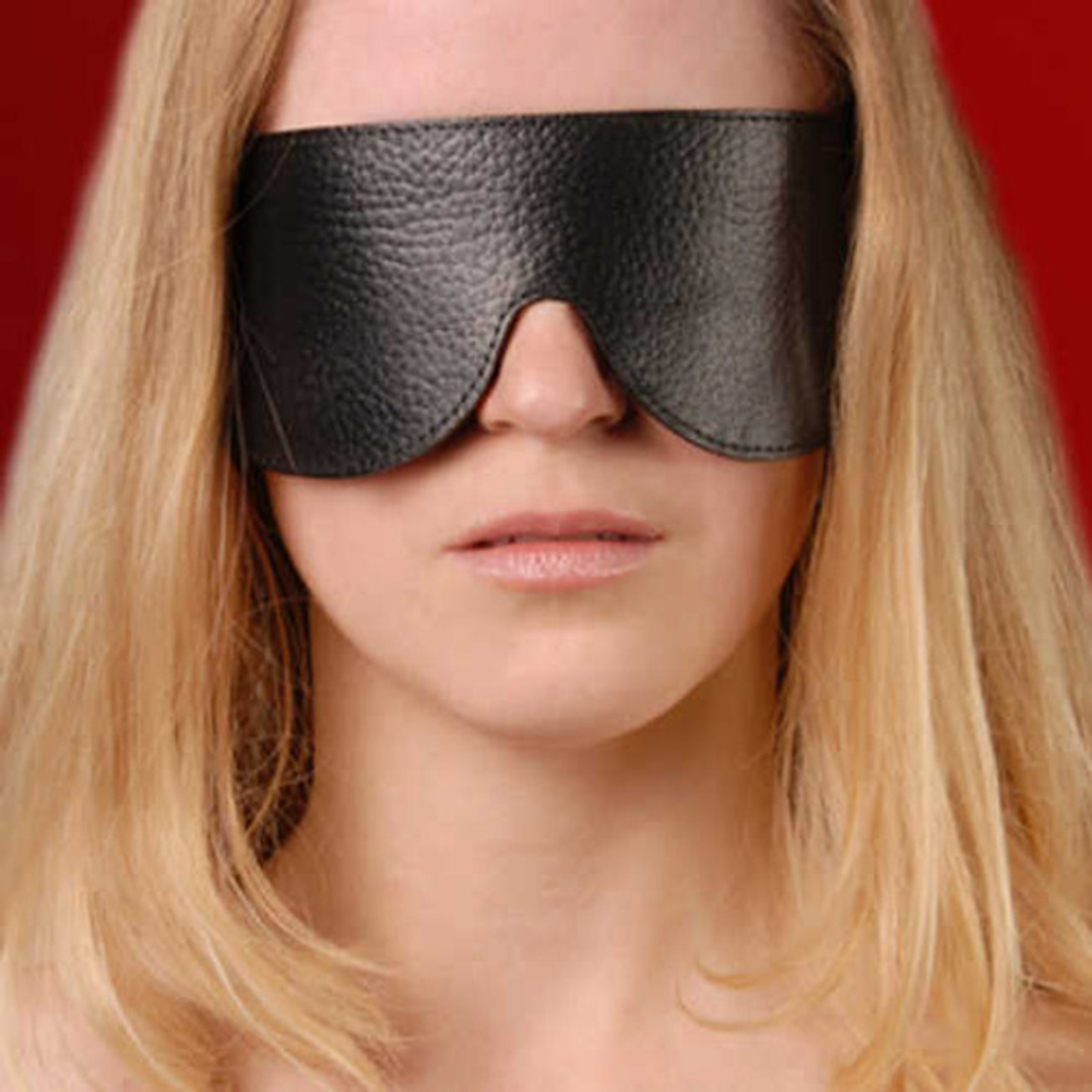 Черная закрытая маска из натуральной кожи (Цвет: черный)