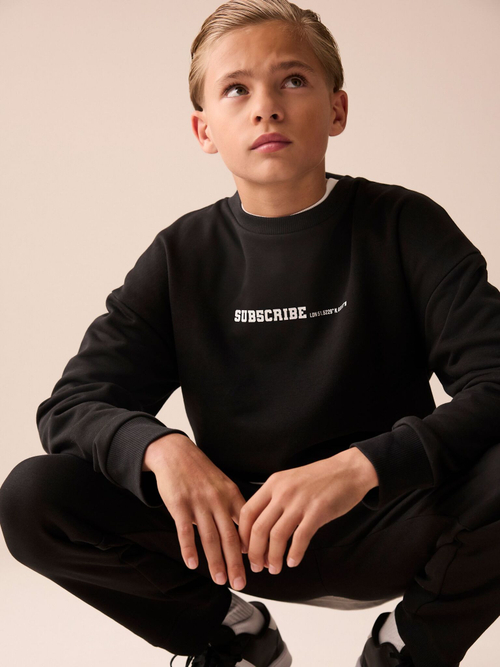 Толстовка и джоггеры в комплекте для мальчика Next E43-664, Черный