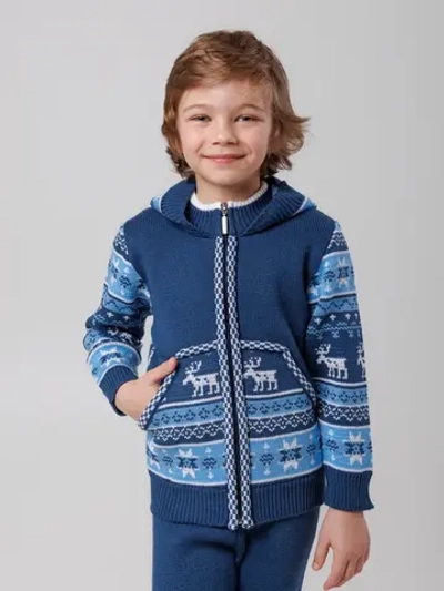 Кофта вязаная на молнии с капюшоном