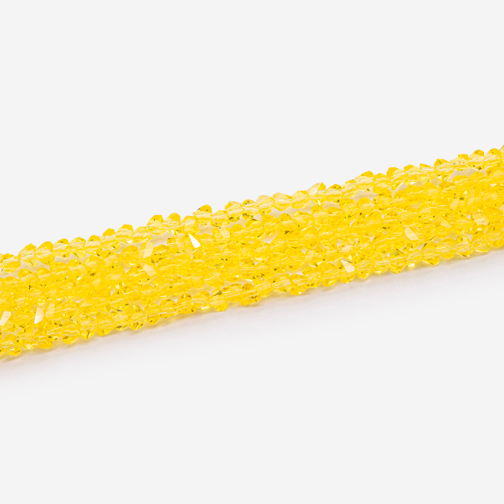 Хрустальные бусины в форме треугольника, оттенок "Желтый", 2,5*3мм