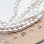 Жемчуг, размер около 5-5,5*4-4,5 мм, цена за отрезок 18 см (1/2 нити)