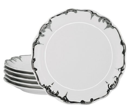 Lenardi 666-388 Набор из 6 тарелок 16см ARGENTO в под.уп.(х6)Фарфор
