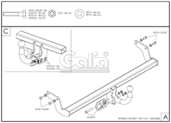 Фаркоп оцинкованный Galia H071A для Hyundai Accent 2006-2010(паспорт и сертификат в комплекте)(без электрики)