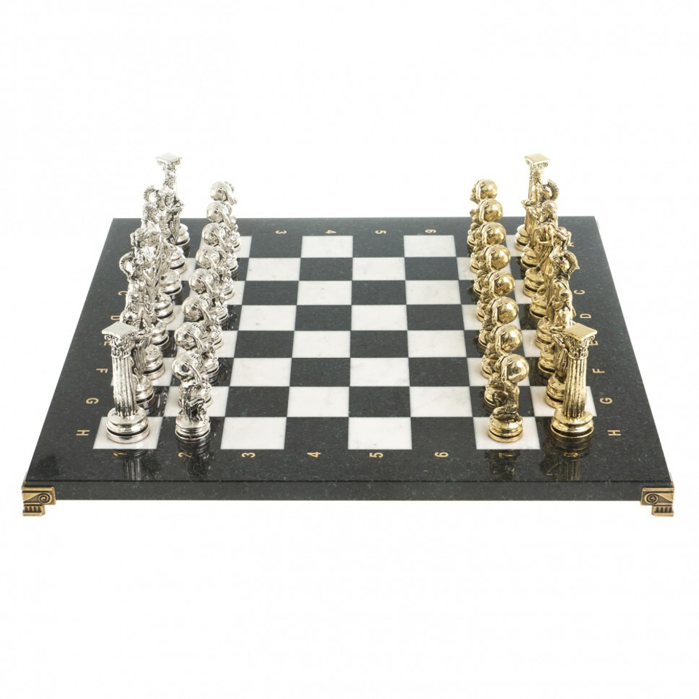 Шахматы из металла  Металлические шахматы "Атлас" доска 44х44 см камень мрамор G 122597