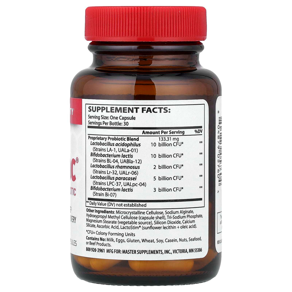 Master Supplements, Theralac®, пробиотик широкого спектра действия, 30 капсул