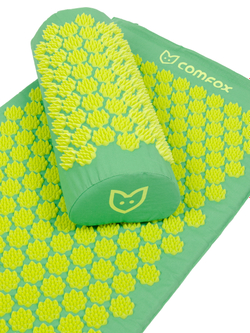 Массажный набор акупунктурный коврик + подушка Comfox (зеленый)