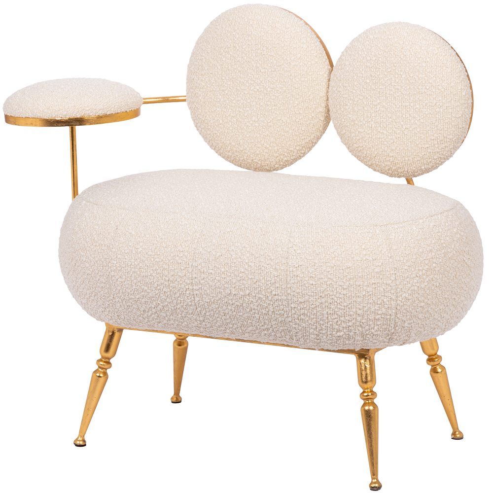 Банкетка Пьяно Золото Букле Белый