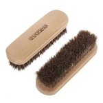 Щетка для обуви деревянная с натуральным ворсом «Эстетика», цвет коричневый, 14см