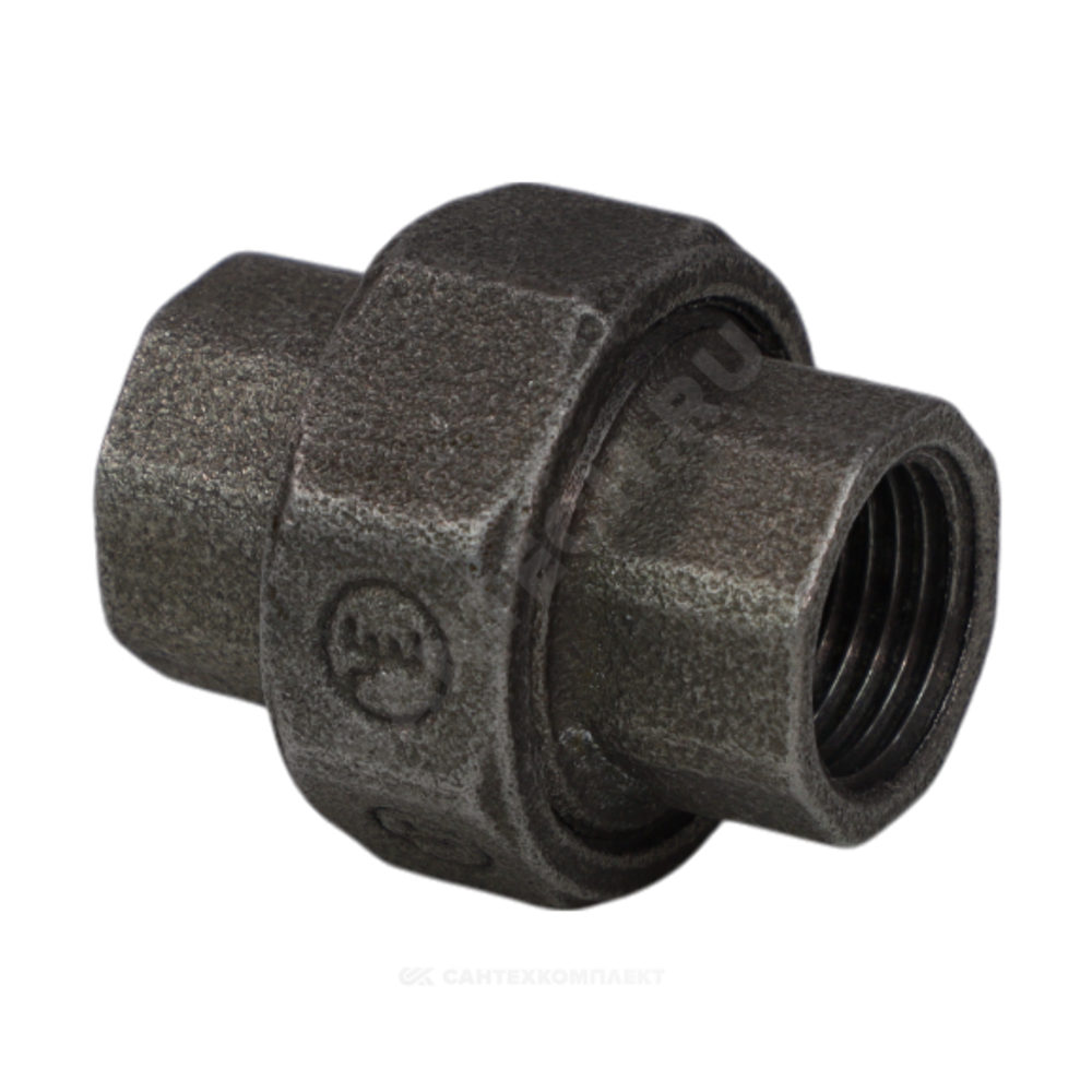 Соединитель прямой американка чугун Ду 15 (1/2") ВР/ВР конусный Fittex PLUS