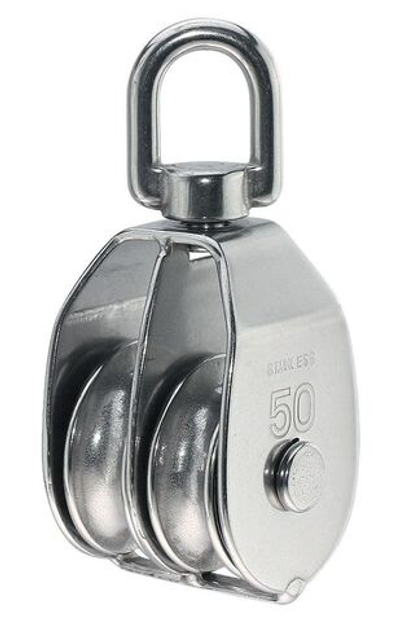 Блок двушкивный с вертлюгом "Мореман", 50 мм (10258941)