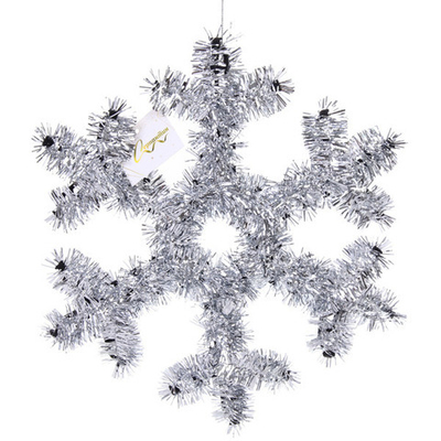 Украшение фольгированное «Снежинка» 30 см, серебро